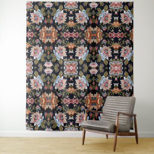 Retro-Stil Mehrfarbige Blumendekoration Wandteppich