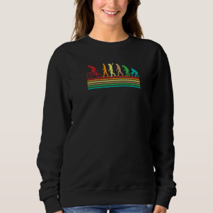 Retro-Stil Menschheitsentwicklung des Radfahrens Sweatshirt