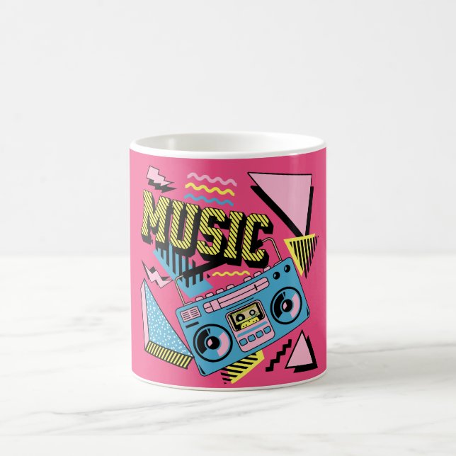 Retro-Stil Musik Boombox-Design Kaffeetasse (Mittel)