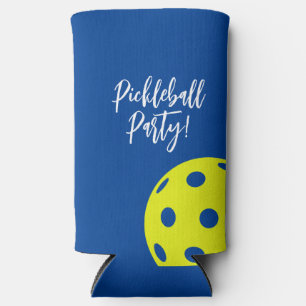 Retro-Stil Neonblau-Themen-Pickleball-Geburtstag Selters Dosenkühler