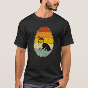 Retro-Stil-Oster-Ei-Grafik Ostertag Corgi Hund T-Shirt