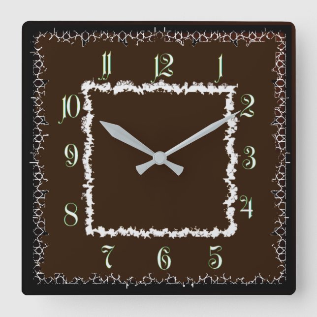 Retro-Stil Quadratische Wanduhr (Vorderseite)