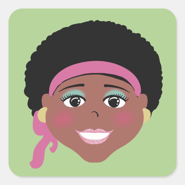 Retro-Stil Quadratischer Aufkleber (Vorderseite)