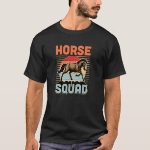 Retro-Stil-Reiter-Pferde-Truppe T-Shirt