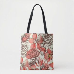 Retro-Stil rote Rosen Muster