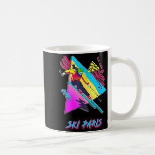 Retro-Stil-Ski fahren in Paris Grafik Kaffeetasse