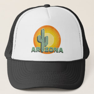 Retro-Stil Sonnenuntergang mit Arizona Textdesign Truckerkappe
