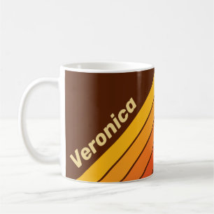 Retro-Stil Streifen mit Namen Kaffeetasse