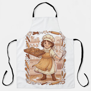 Retro-Stil Süße Gebäck-Köchin Back-Illustration Schürze