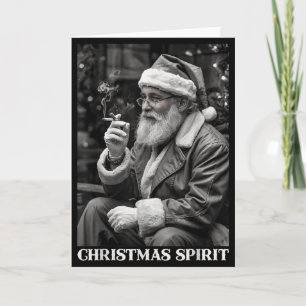 Retro-Stil Weihnachtsmann raucht Zigarette Weihnac Karte
