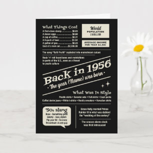 Retro-Stil, Zurück in 1956, Wissenswertes 70. Gebu Karte