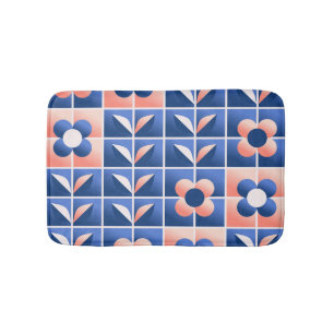 Retro stilisierte Blume: Mosaikmuster. Badematte