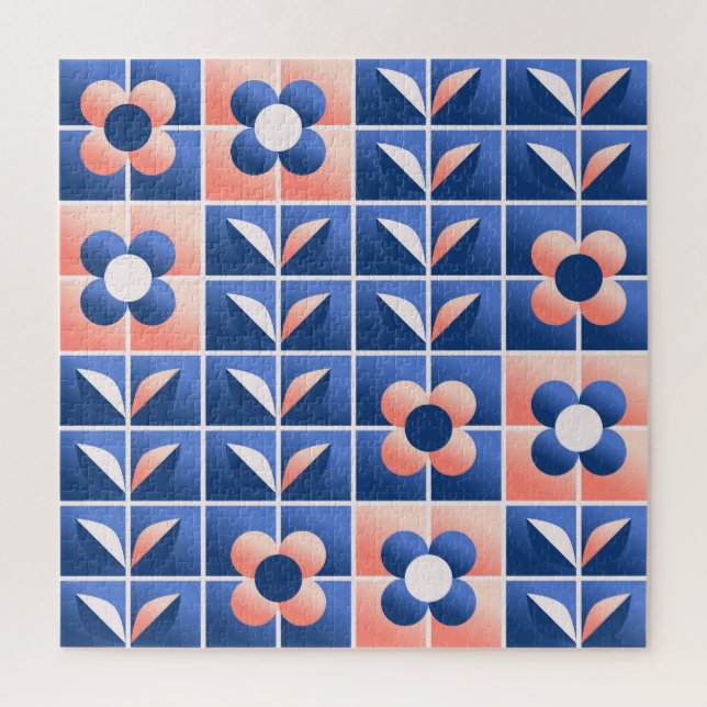 Retro stilisierte Blume: Mosaikmuster. Puzzle (Vertikal)