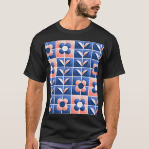 Retro stilisierte Blume: Mosaikmuster. T-Shirt