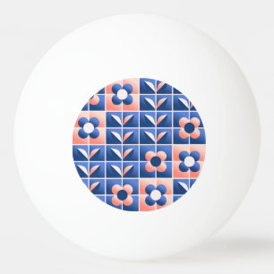 Retro stilisierte Blume: Mosaikmuster. Tischtennisball
