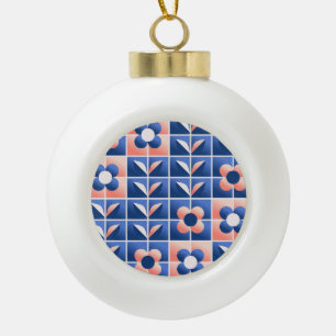 Retro-stilisierte Blumen: Mosaikmuster. Keramik Kugel-Ornament