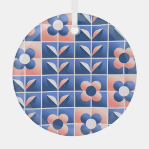 Retro-stilisierte Blumen: Mosaikmuster. Ornament Aus Glas