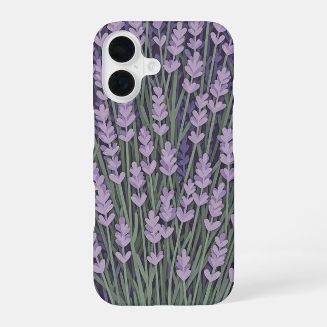 Retro stilisiertes Lavendelbouquet iPhone 16 Hülle (Rückseite)