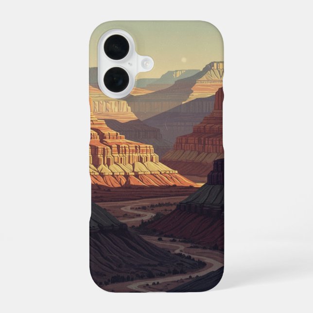 Retro Stiller Canyon iPhone 16 Hülle (Rückseite)