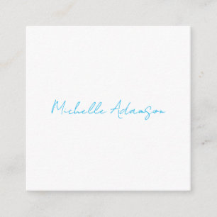 Retro Stilvoll Elegant Schlicht Sky Blue White Begleitkarte