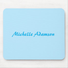 Retro Stilvoll Elegant Schlicht Sky Blue White Mousepad