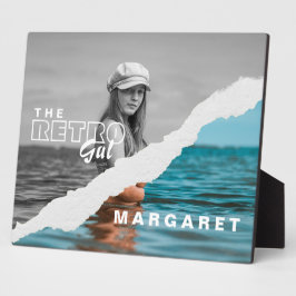 Retro Stilvolle Schwarz/Weiß Portrait Foto Display Fotoplatte