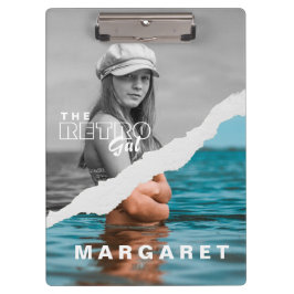 Retro Stilvolle Schwarz/Weiß Portrait Foto Display Klemmbrett