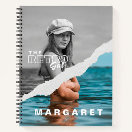 Retro Stilvolle Schwarz/Weiß Portrait Foto Display Notizbuch