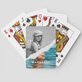 Retro Stilvolle Schwarz/Weiß Portrait Foto Display Spielkarten