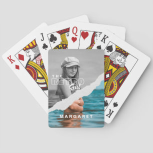 Retro Stilvolle Schwarz/Weiß Portrait Foto Display Spielkarten