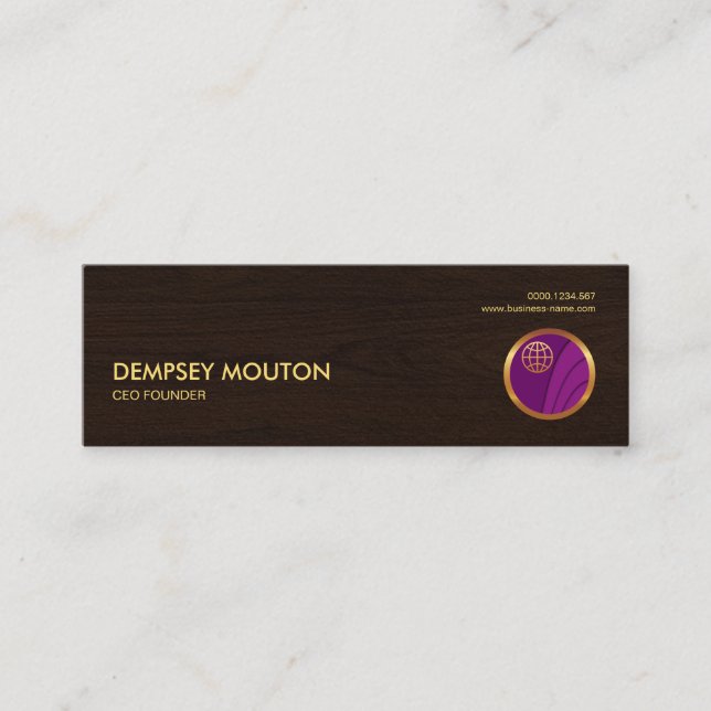 Retro stilvoller beruflicher hölzerner Korn Mini Visitenkarte (Vorderseite)