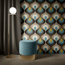Retro-Stimmung Blau Braun Senf Beige Schwarz