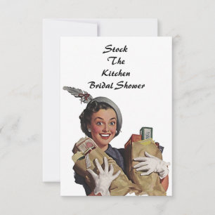 Retro Stock Die Küchendusche Einladungen