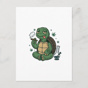 Retro-Stoner-Schildkröte-Vektor-Shirt-Design_1 Postkarte