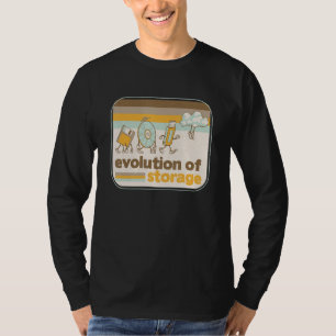 Retro Storage Evolution Disk USB Stick Cloud Geeky T-Shirt