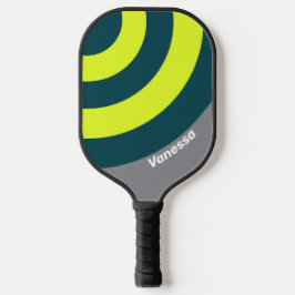 Retro Storm Cloud Grove Circle Streifen mit Namen Pickleball Schläger