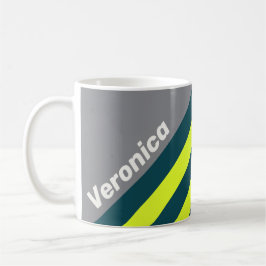 Retro Storm Cloud Grove Stripes with Name Kaffeetasse