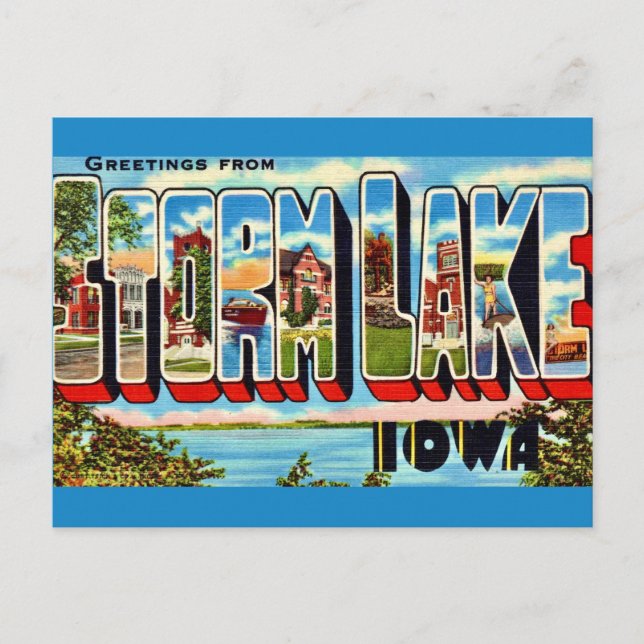 Retro Storm Lago Maggiore Postkarte (Vorderseite)