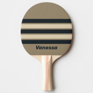 Retro Stormy Desert Drei Quer Streifen mit Namen Tischtennis Schläger