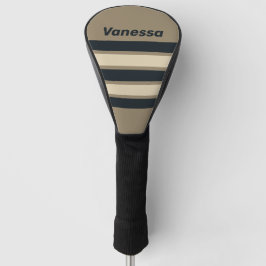Retro Stormy Desert Three Across Stripe with Name Golf Headcover