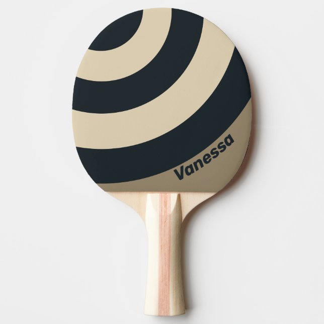 Retro Stormy Desert Three Circle Stripe with Name Tischtennis Schläger (Vorderseite)