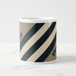 Retro Stormy Desert Three Stripes with Name Jumbo-Tasse