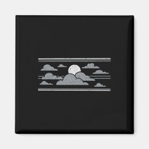 Retro Stormy Halloween Moon Magnet