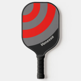 Retro Stormy Sky Circle Streifen mit Namen Pickleball Schläger