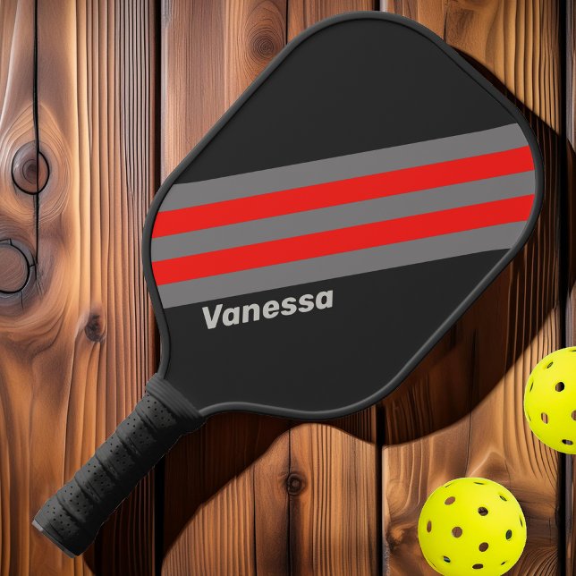 Retro Stormy Sky Streifen mit Namen Pickleball Schläger (Von Creator hochgeladen)