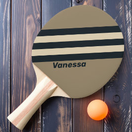 Retro Stormy Wüste Drei Streifen mit Namen Tischtennis Schläger