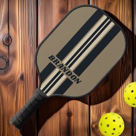 Retro Stormy Wüste Kundgebung Streifen mit Namen Pickleball Schläger