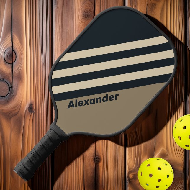 Retro Stormy Wüstenstreifen mit Namen Pickleball Schläger (Von Creator hochgeladen)