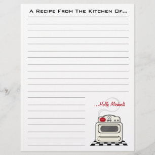 Retro Stove Red Kitchen Rezept Paper