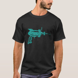 Retro Strahln-Gewehr in aquamarinem T-Shirt